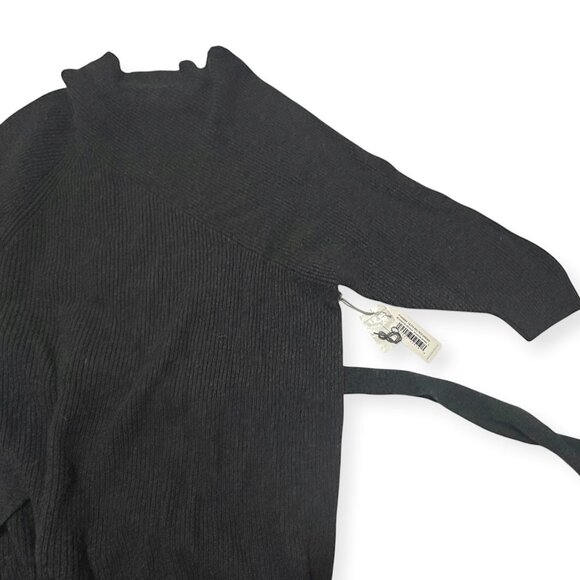 BROCHU WALKER The Leith Belted Knit Dress In Dark Charcoal Melange, Size L, NWT - Picture 9 of 15